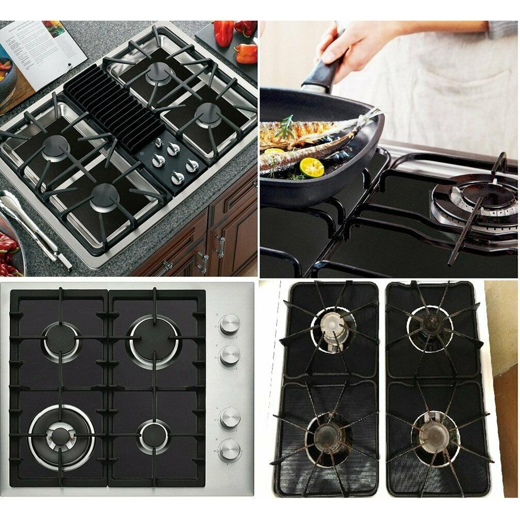 Stovetop Stove Burner Cover Cooktop Protector Liner Clean Mat Cleaning 4pcs