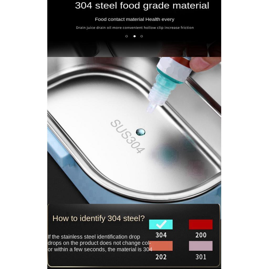 Stainless Steel Bento Lunch Box Dinnerware Food Container Microwae Heating Blue