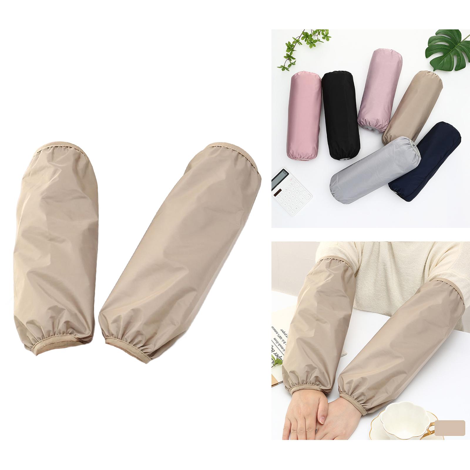 2Pcs Waterproof Sleeves Anti-Dirty Protective for Cleaning Cooking khaki