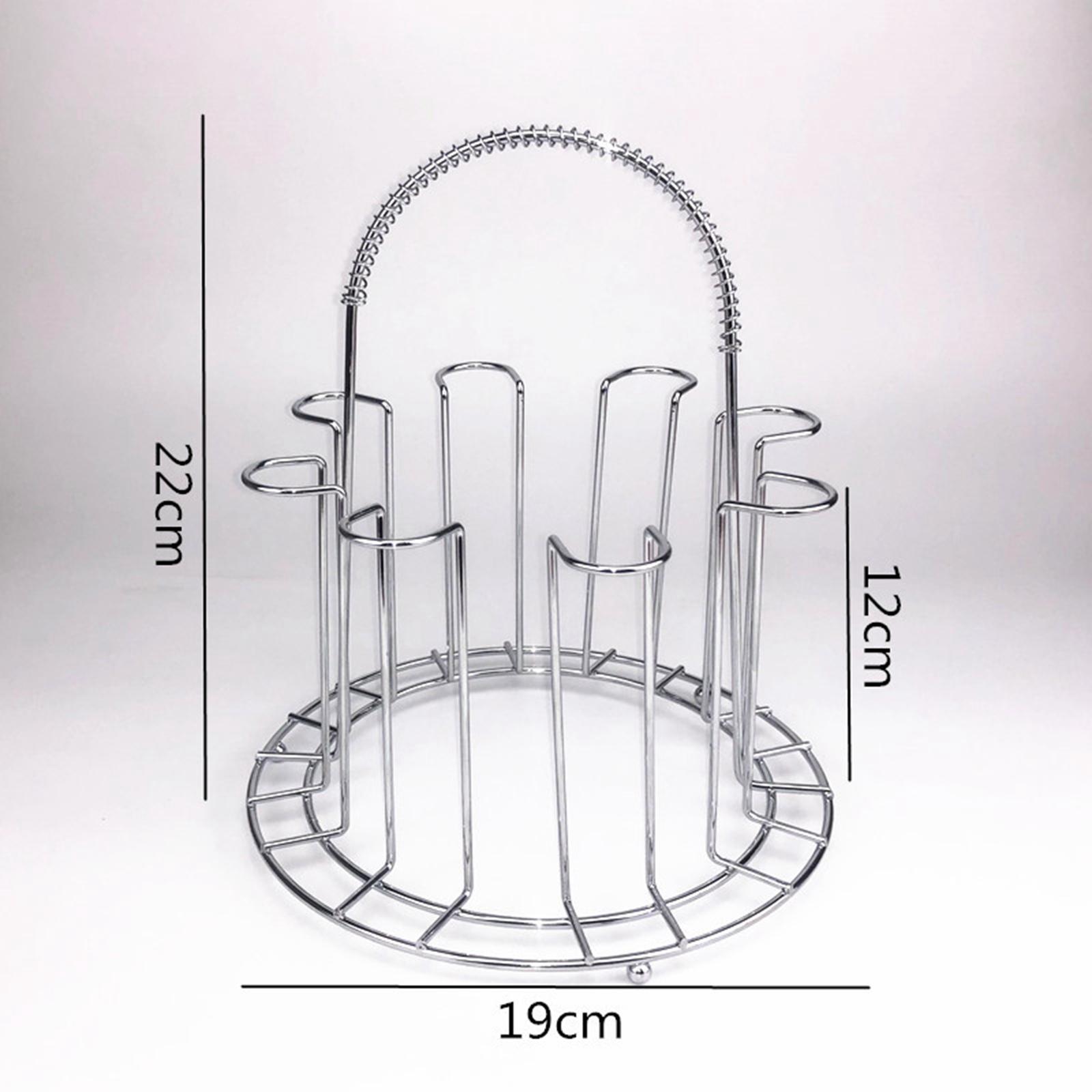 Stainless Steel Cup Organizer 8 Hook Glasses Holder for Countertop Home