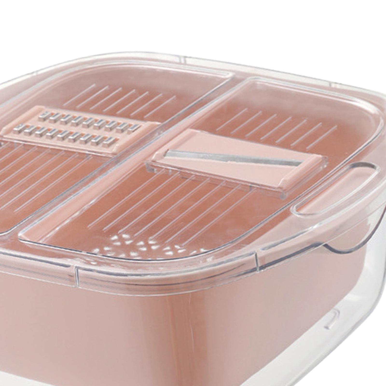 Colander Strainer Bowl Set with Lid Kitchen Tool Vegetable Slicer Grater Pink