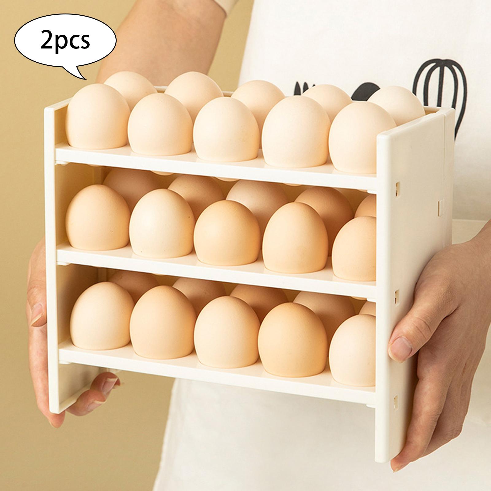 2x Egg Containers Egg Dispenser Holder Case for Kitchen
