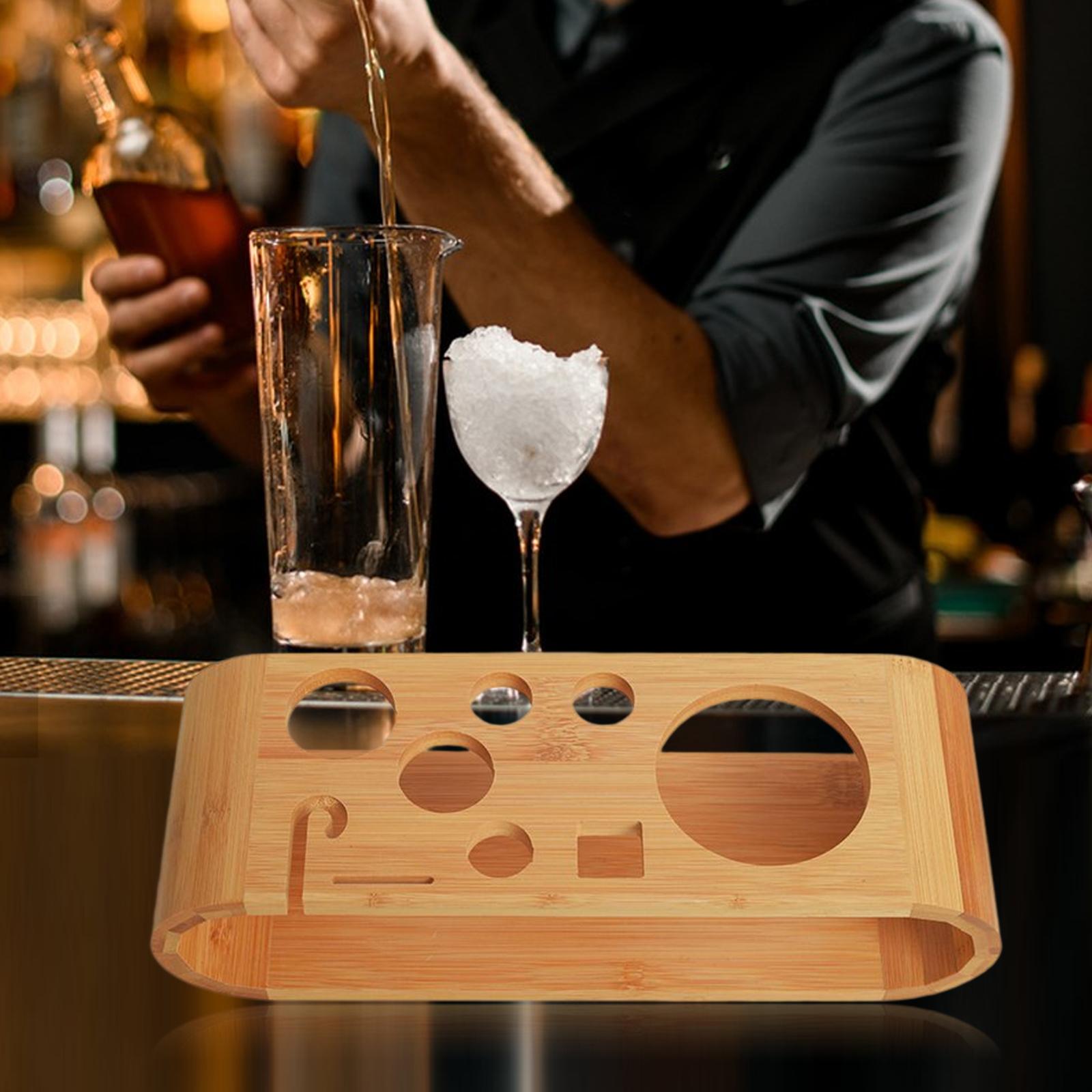 Professional Cocktail Shaker Wooden Rack Bottle Rack for Living Room Kitchen