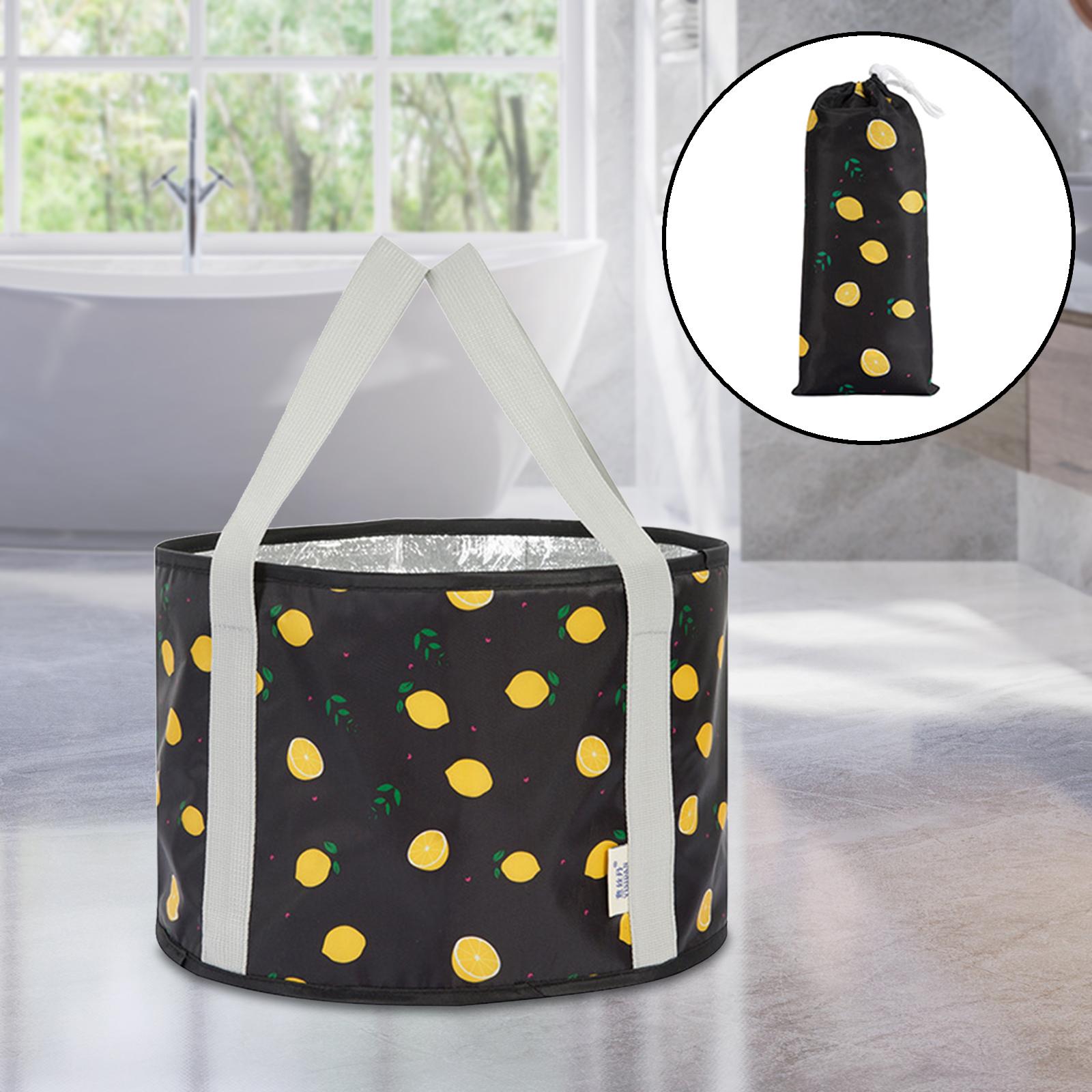 Water Bucket Home Travel Multipurpose Foldable Foot Soak Tub Black