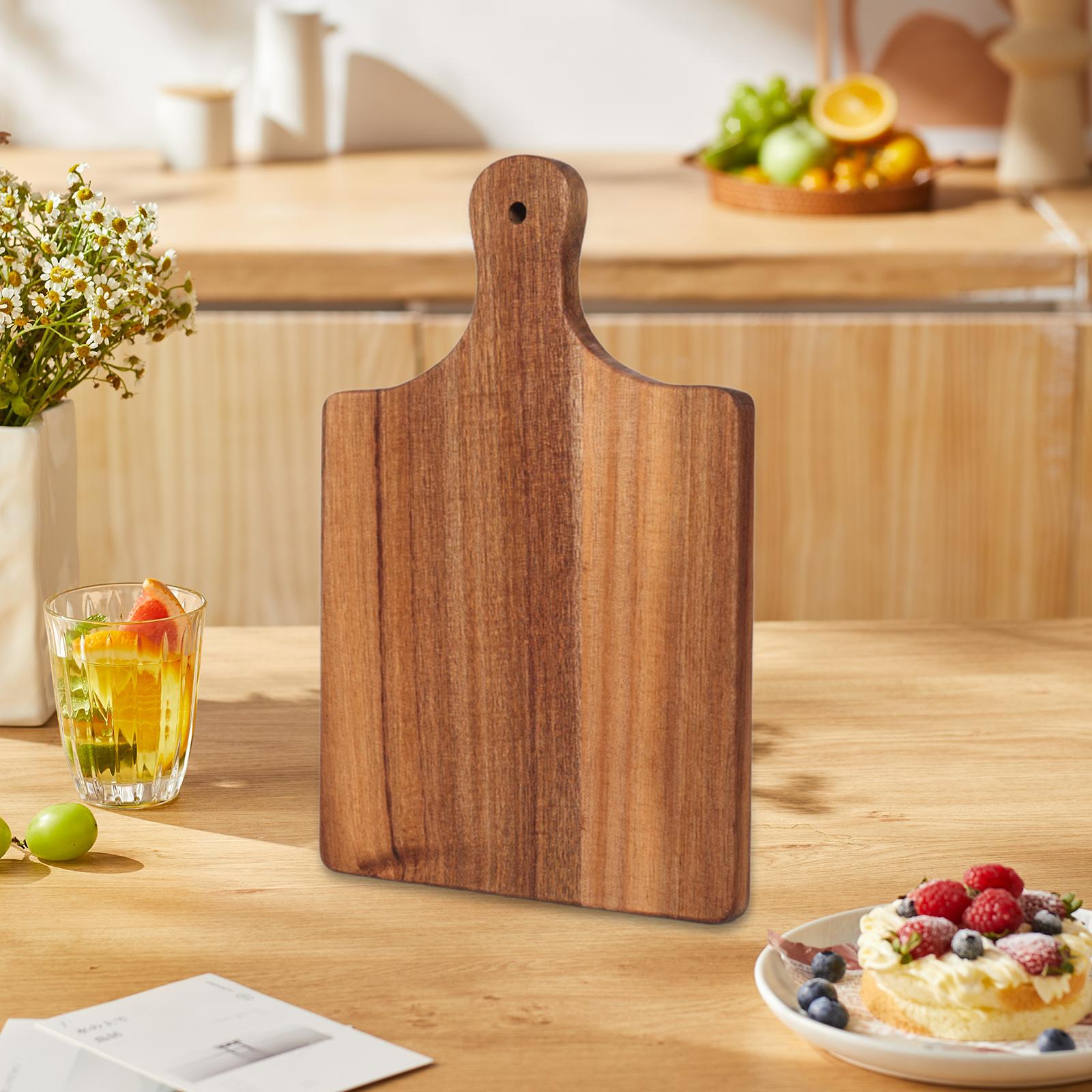 Paddle Cutting Board AntiSlip Wood Pizza Board for Cheese Vegetables Camping