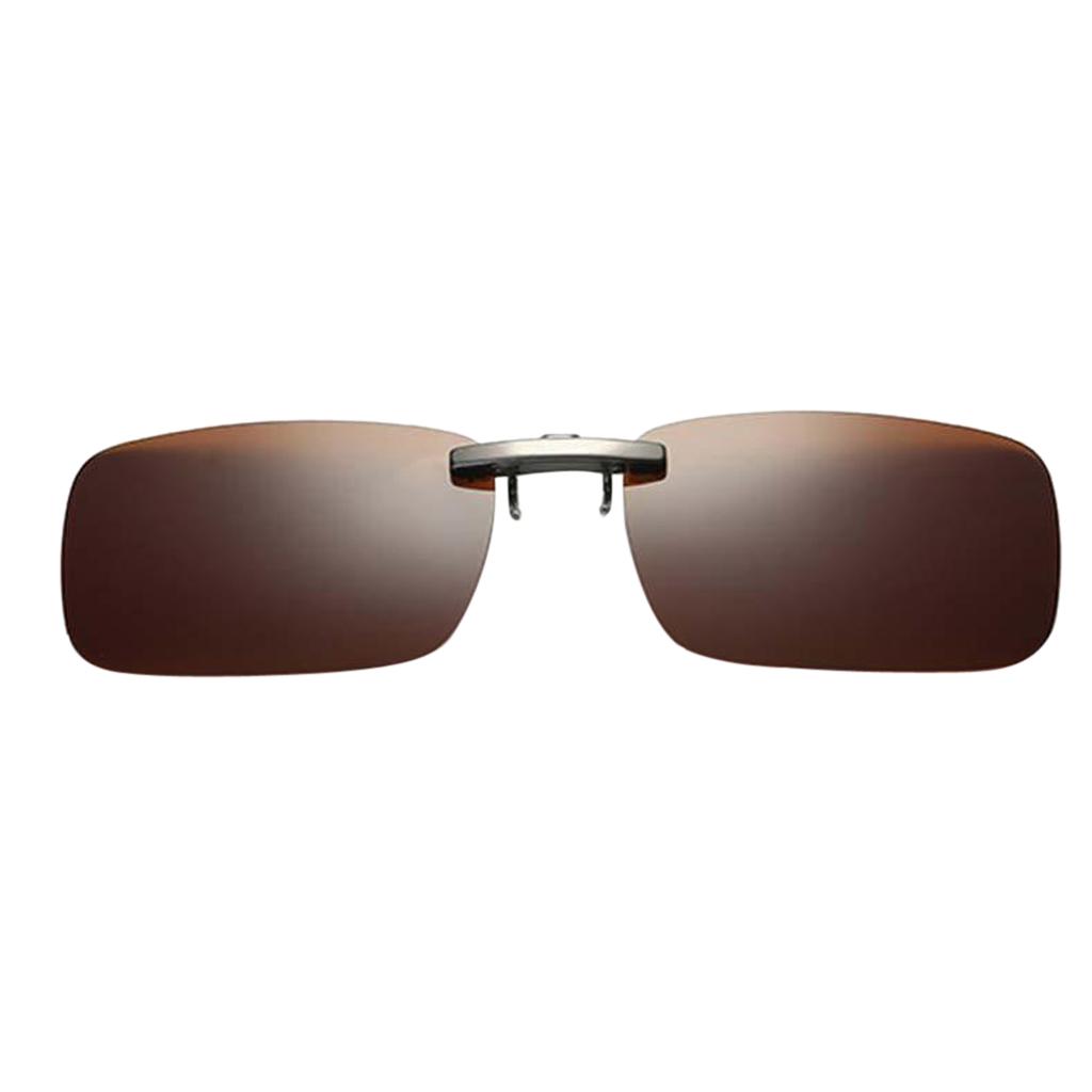 Polarized Clip On Sunglasses Brown