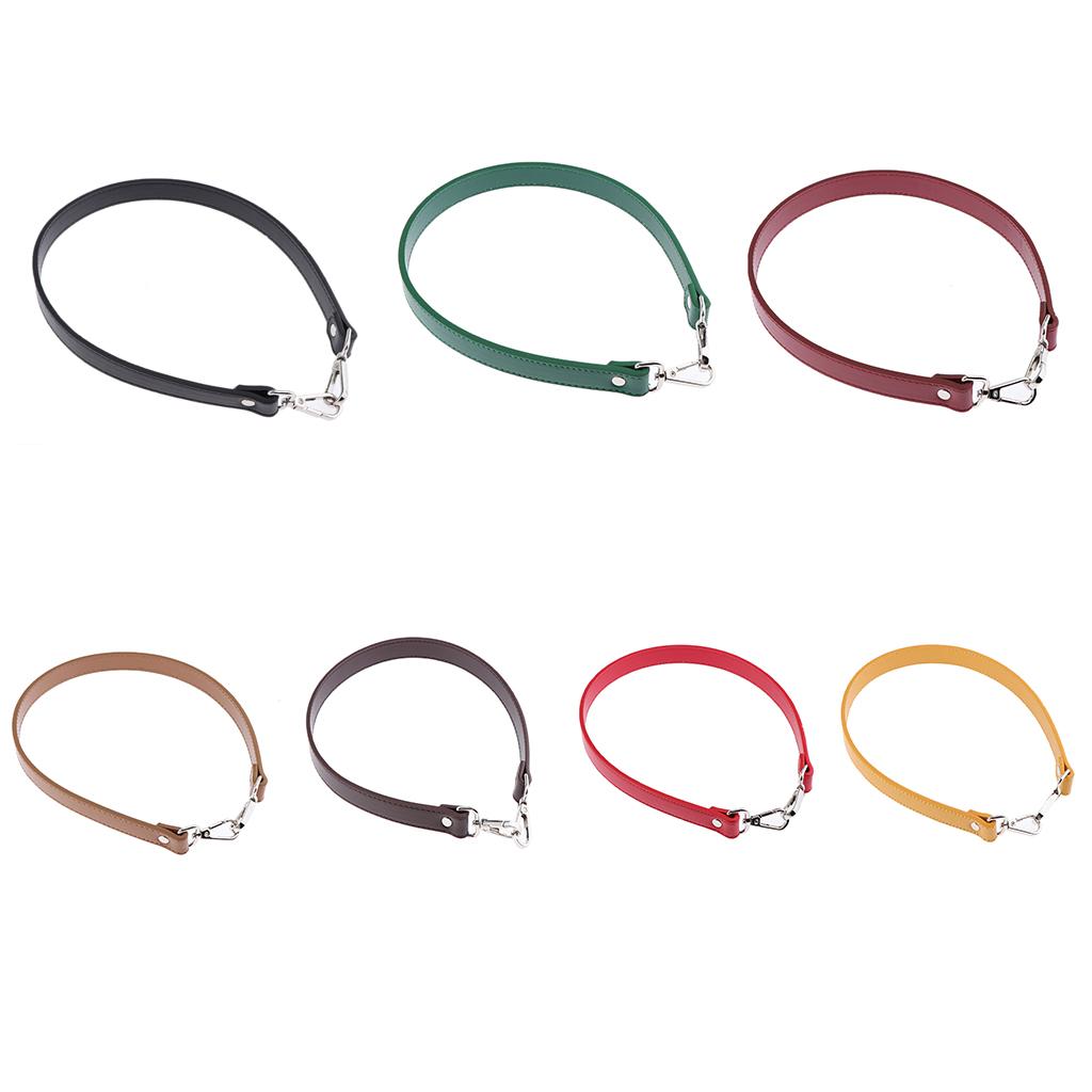 2x64cm Leather Strap Bag Handle DIY Handbag Replacement Shoulder Strap Black