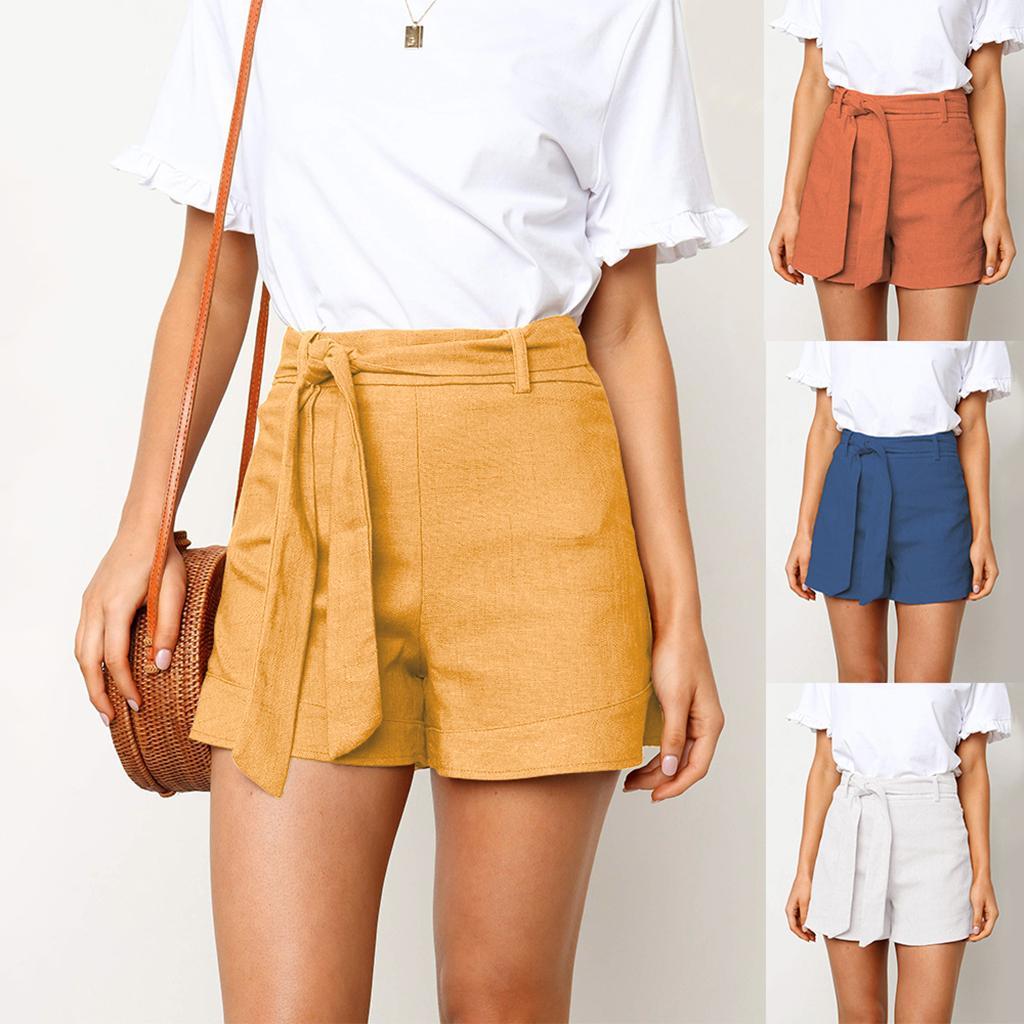 M Size Women Bowknot Tie Waist Summer Casual Shorts Pants Fashion Stylish |  eBay