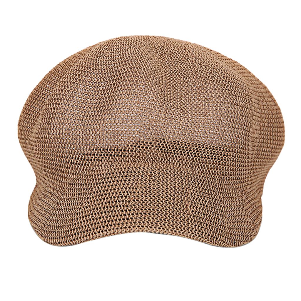 Fashion Beret Breathable Sun Hat Sun Protection Beach Straw Cap Coffee