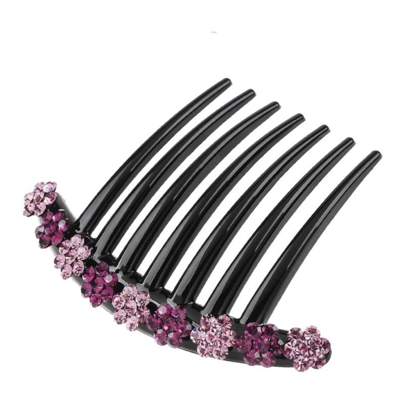 Rhinestones Hair Comb Clip Bridal Hair Styling Tool 2pcs Blue