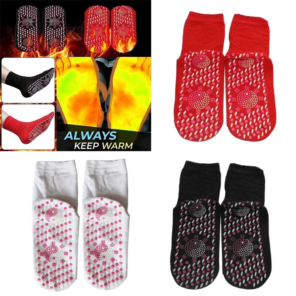 Magnetic Socks Self Heating Therapy Warm Tourmaline Socks Pain Relief White