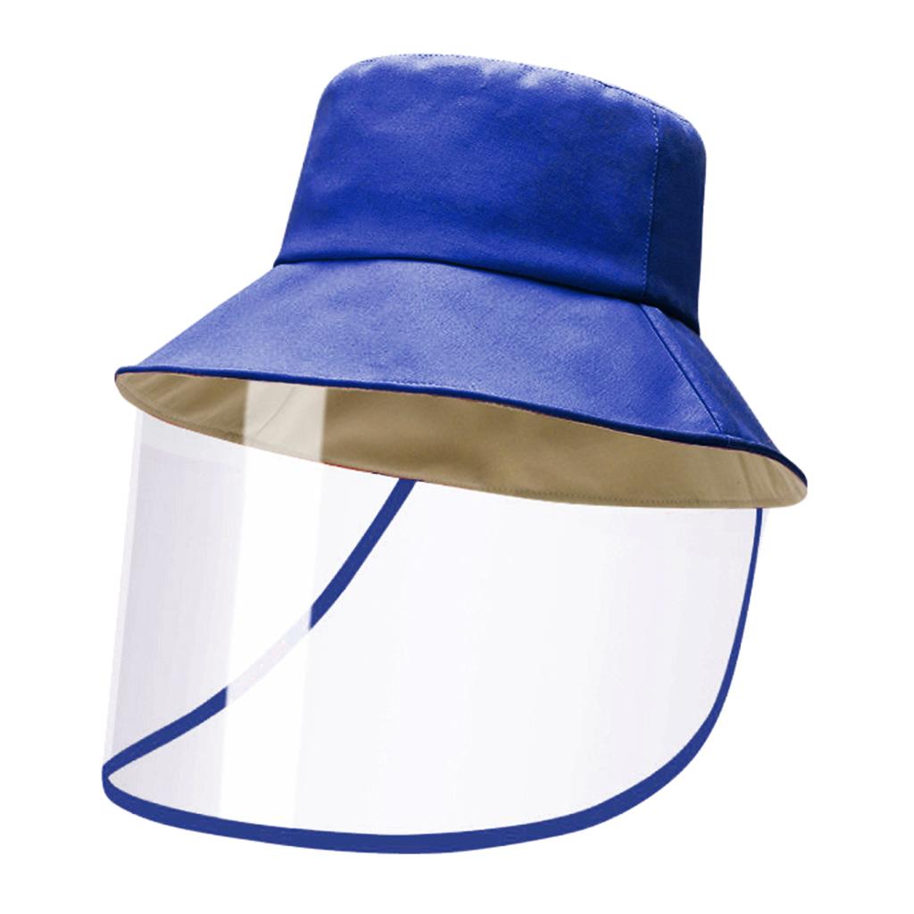 Anti-spitting Hat Dustproof Clear Cover Fishman Hat Bucket Hat Blue