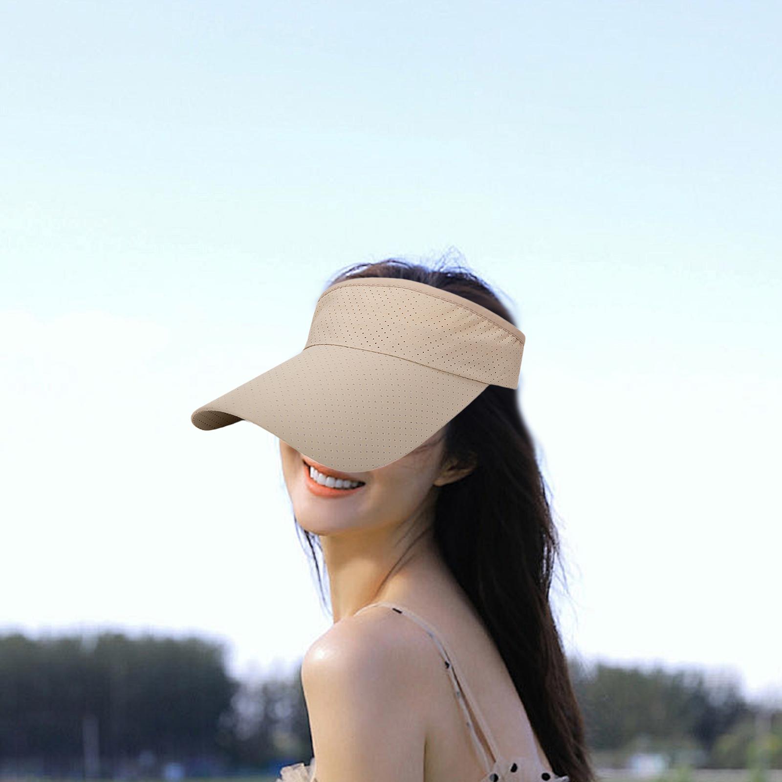Summer Sun Hat Lightweight Quick Drying Top Empty for Tennis Holiday Cycling Khaki