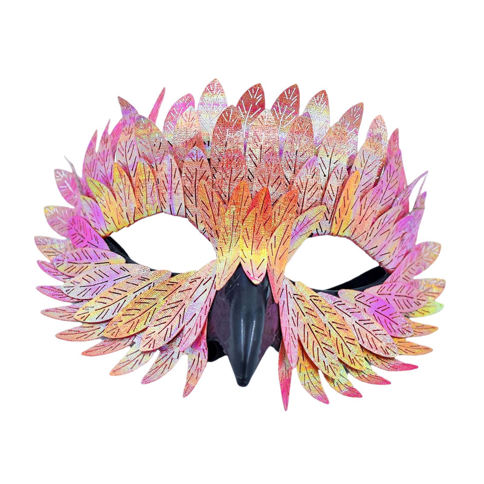 Halloween Half Face Mask Pink and Yellow