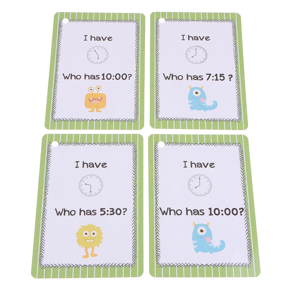 Preschool Educational Sight Word Flash Cards Time 24 Pieces