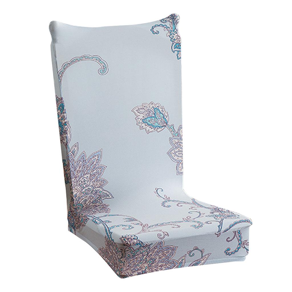 Floral Print Stretch Short Removable Dining Chair Cover Slipcovers 11