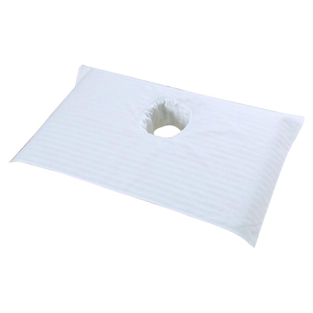 Massage Table Face Hole Towel Beauty Bed Cover Sheet Sectional White
