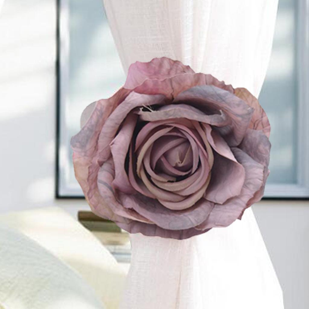 Decorative Flower Curtain Tiebacks Voile Drape Tiebacks Rose-Purple