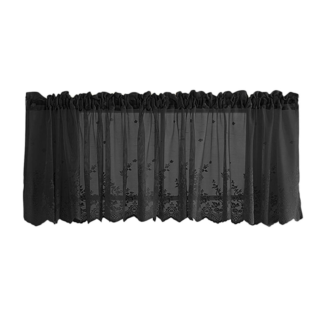 Elegant Window Curtain Tier Valance Tiers Embroidery Lace