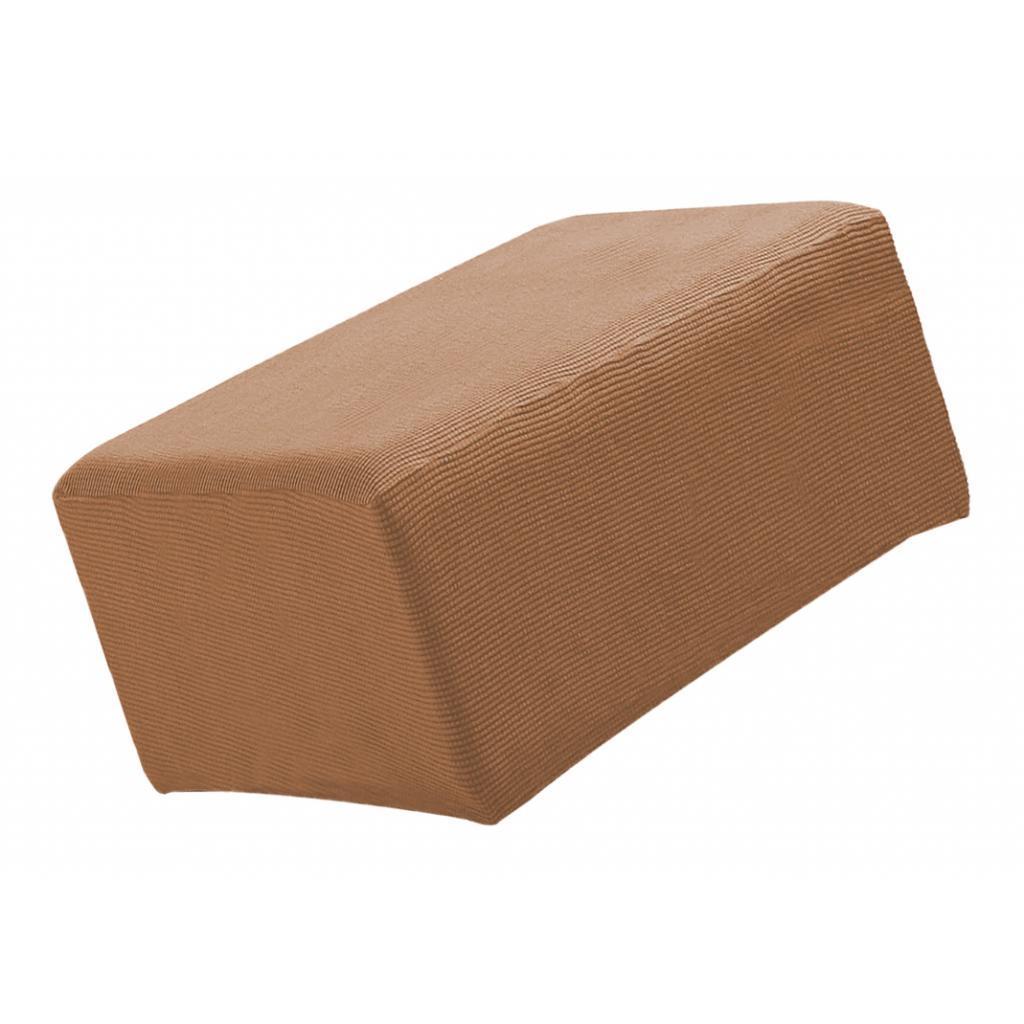 Stretch Ottoman Pouf Cover Footrest Stool Slipcover Protector Brown