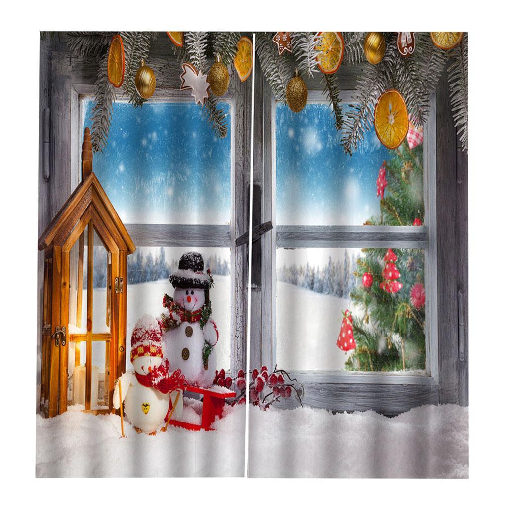 Christmas Living Room Bedroom Window Drapes 2 Panel Set 104x84inch B