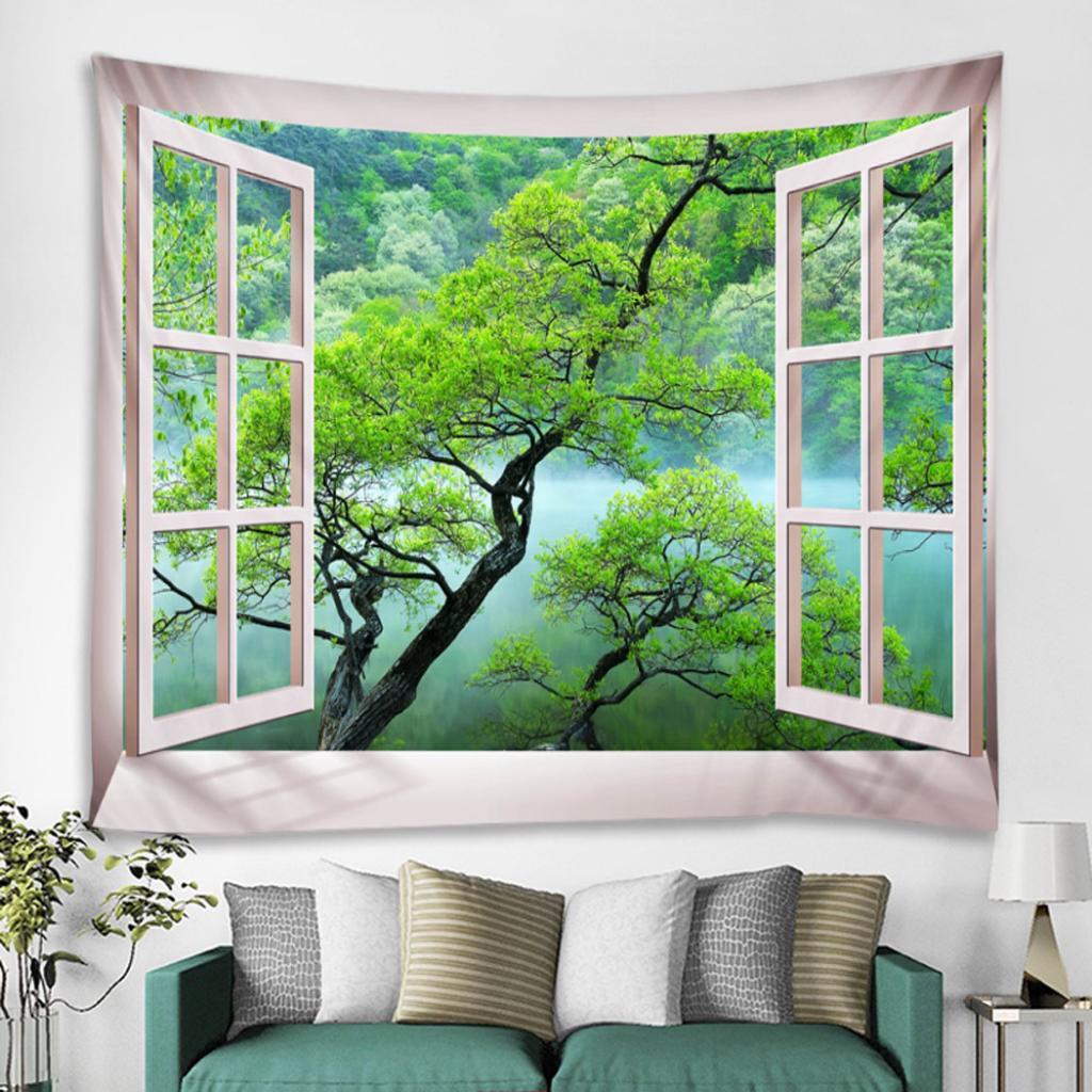 Multi-purpose 3D Digital Print Wall Hanging Tapestry Blanket Green_1