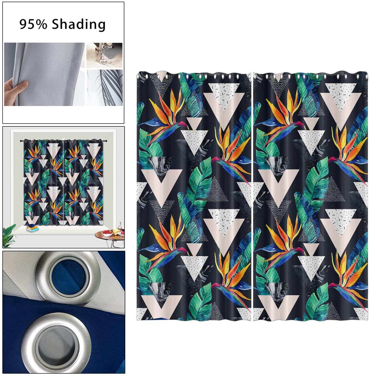 Thermal Blackout Eyelet Ring Top Bedroom Small Window Curtains A 180x210cm