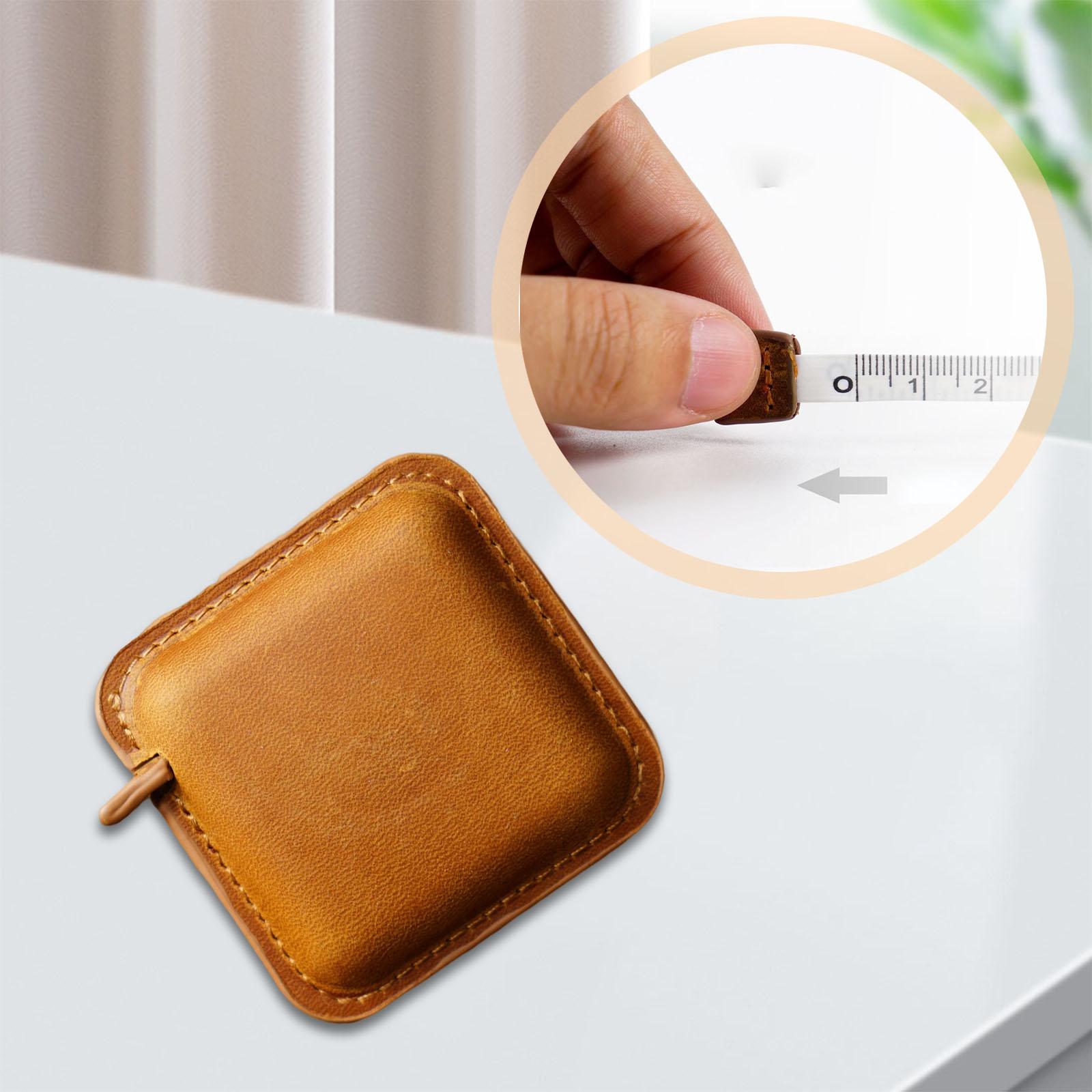 Soft Retractable Measuring Tapes PU Leather Handmade Accurate for Nursing Brown