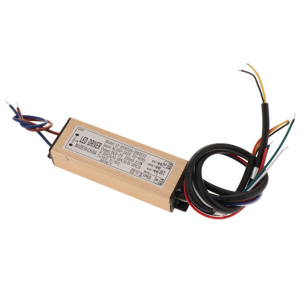 6W 300MA DMX5 12RGB Waterproof LED Power Driver Supply