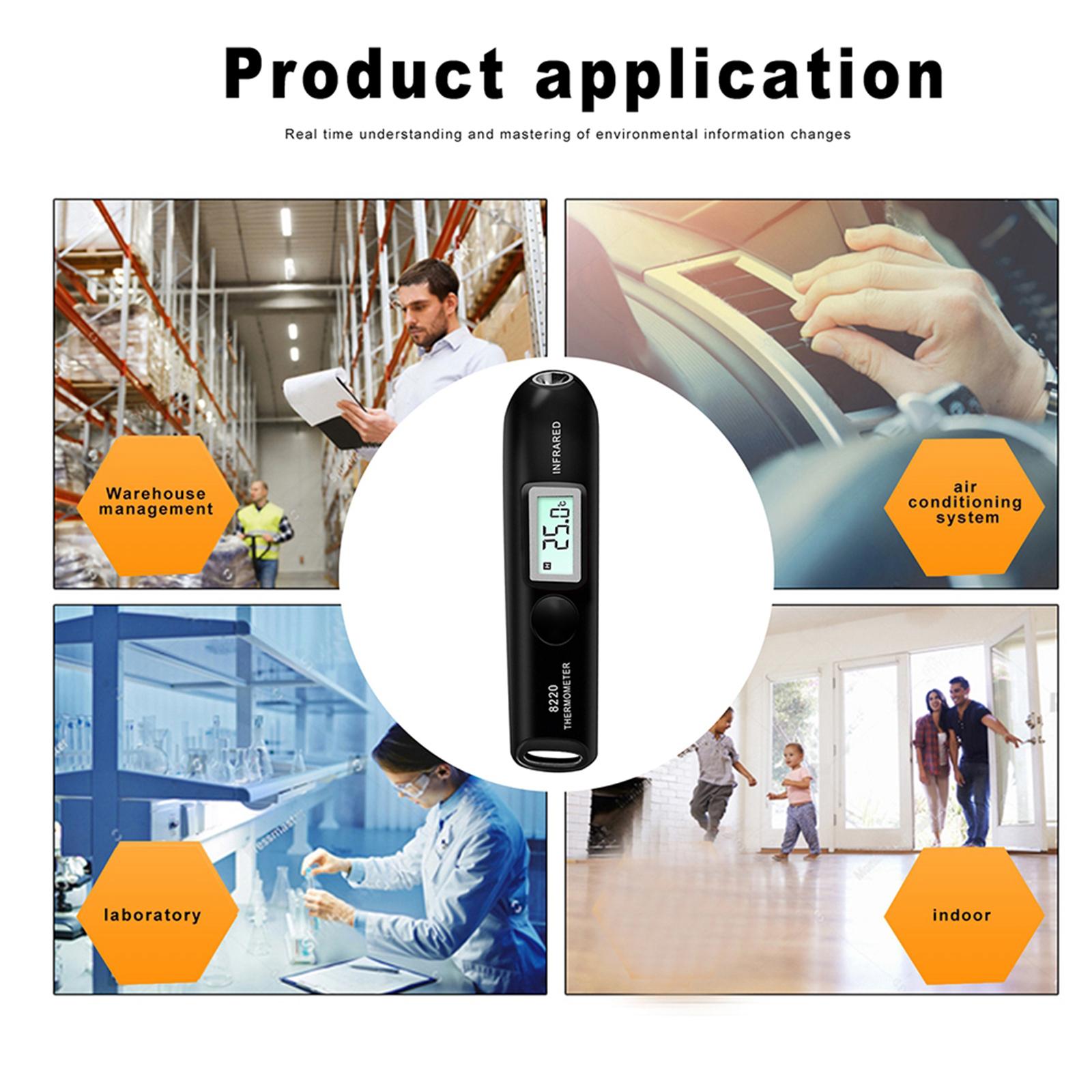 Digital LCD Infrared Thermometer No Touch Temperature Sensor Pen Black