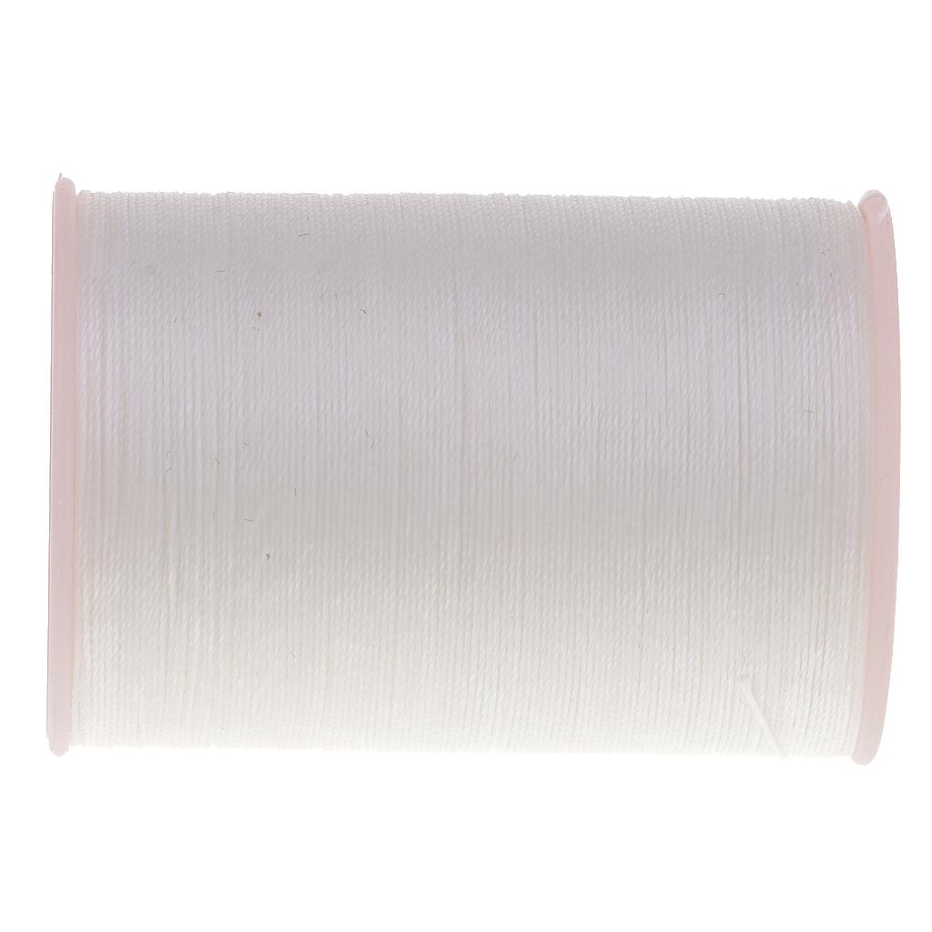 2x0.35mm Round Polyester Waxed Thread Sewing Stitching DIY Craft White