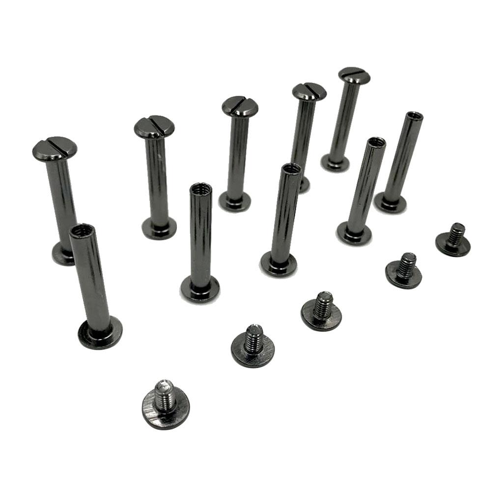 10pcs Nickel Plated Screws Rivets DIY Scrapbook Album Binding Black 10x30mm