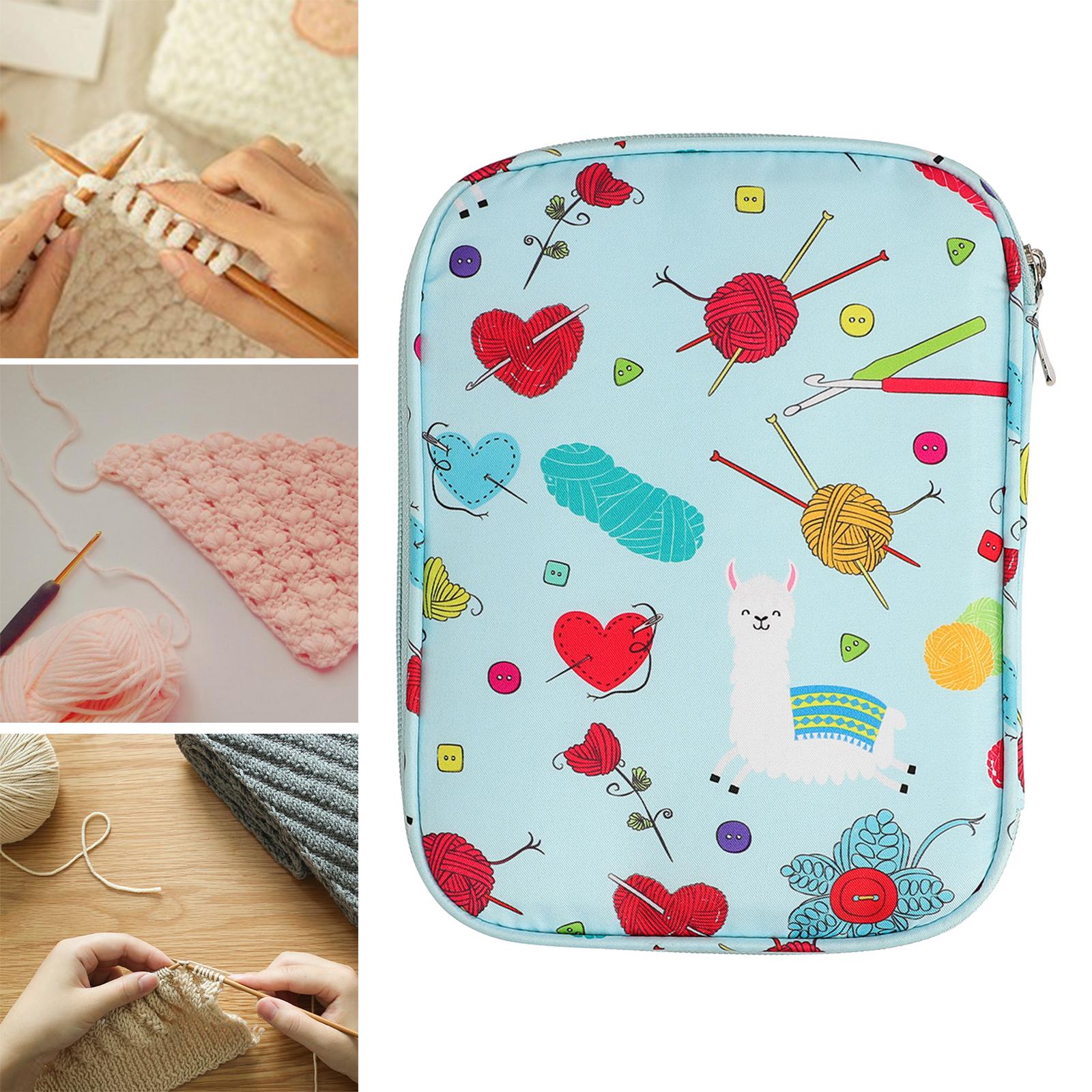 Travel Knitting Needle Case Pouch Organizer Compact for Knitting Accessories