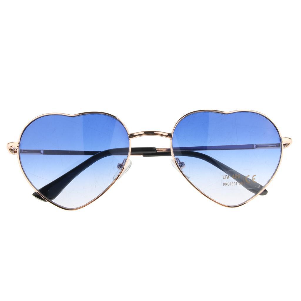Damen Sonnenbrille Herzförmige Gläser Metallrahmen Herzform Brille Sunglass