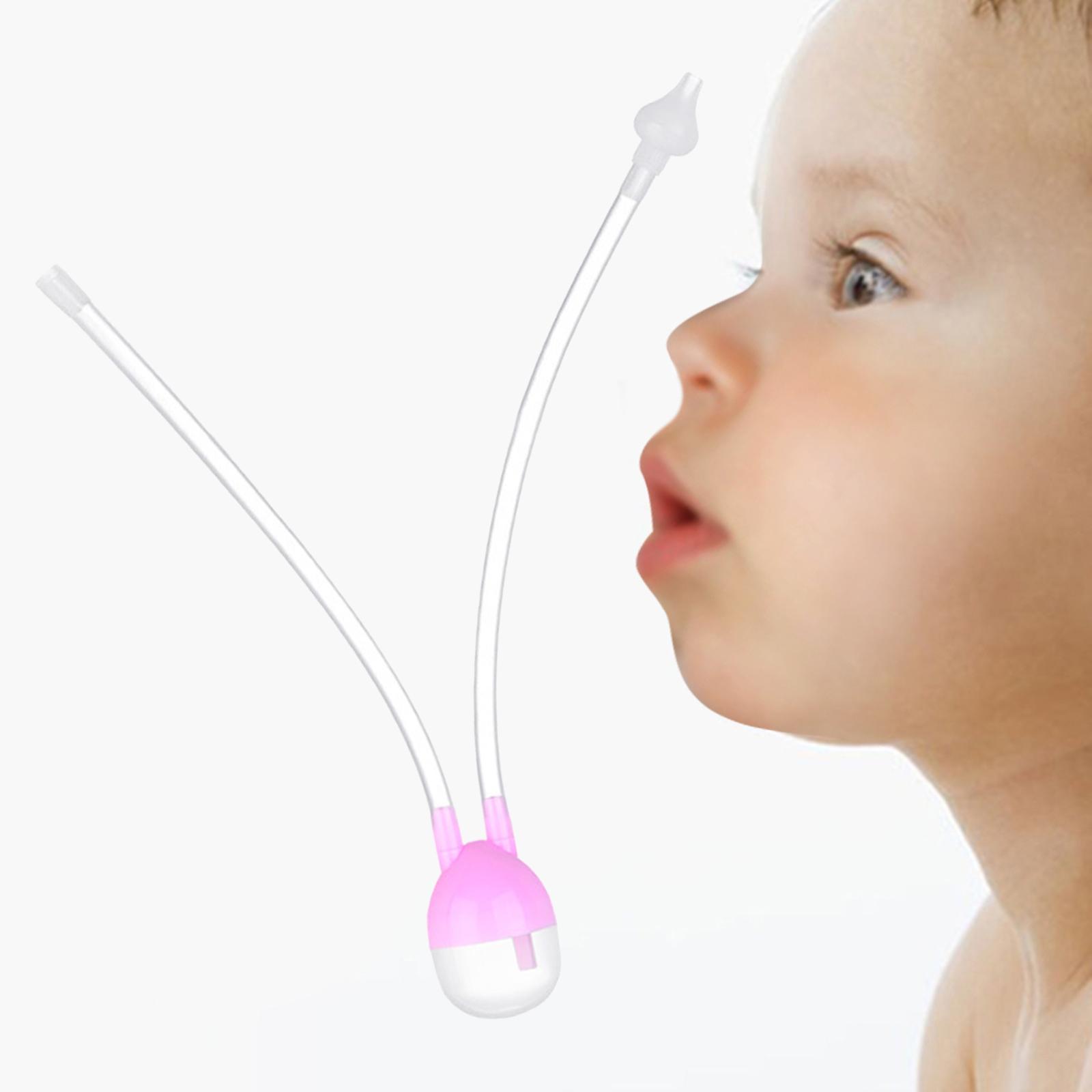 Baby Nasal Aspirator Nose Suction Clean Tool Soft Anti Reflux  Pink