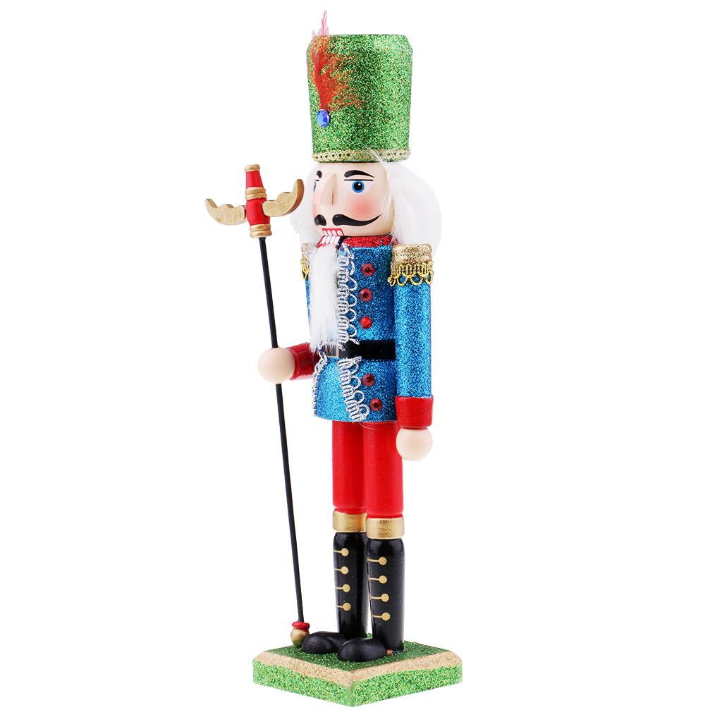 Nutcracker Puppet Tabletop Decor Christmas Ornament Walnuts Soldiers Blue