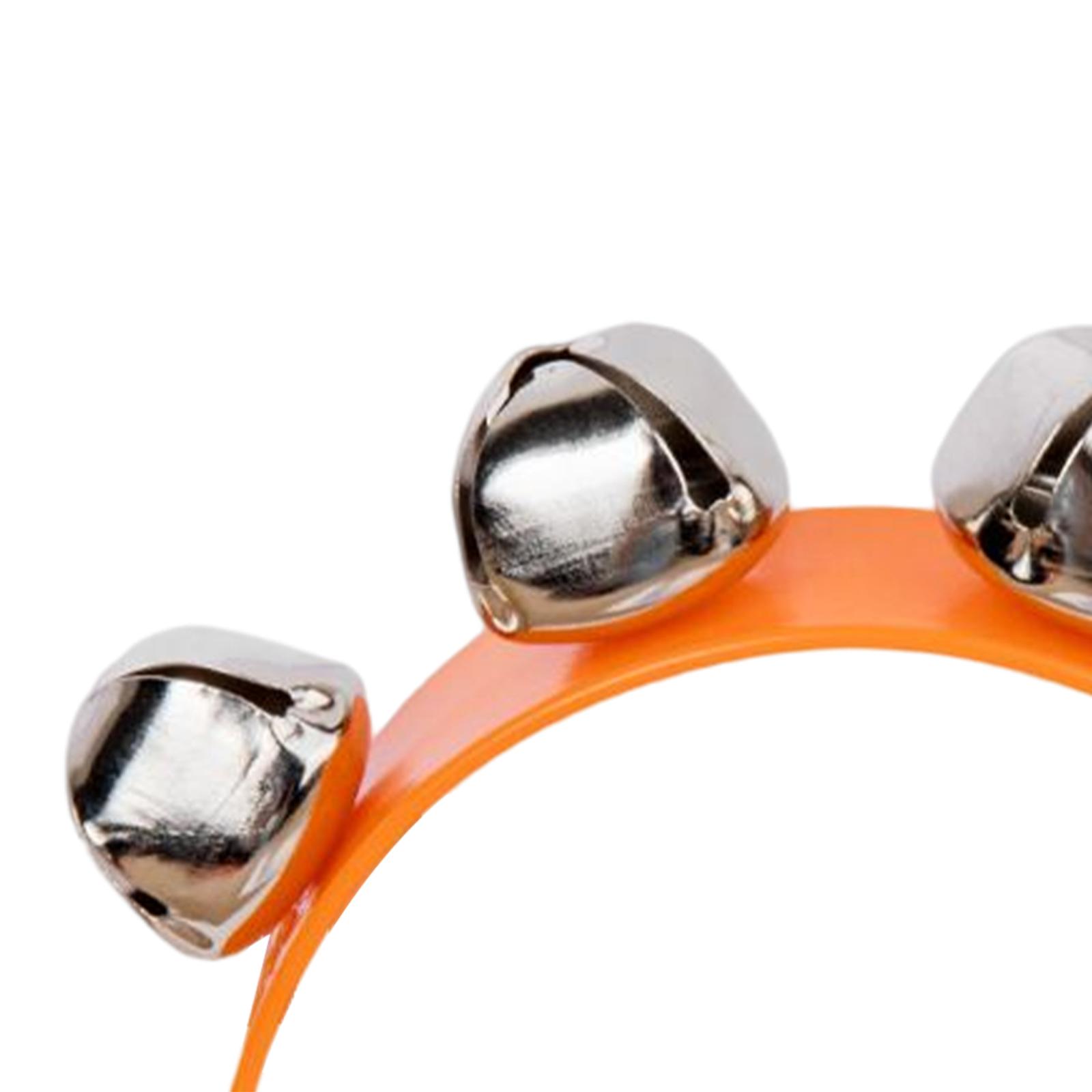 3xWooden Handbell Percussion Instrument Educational Toys for Game Holiday Orange