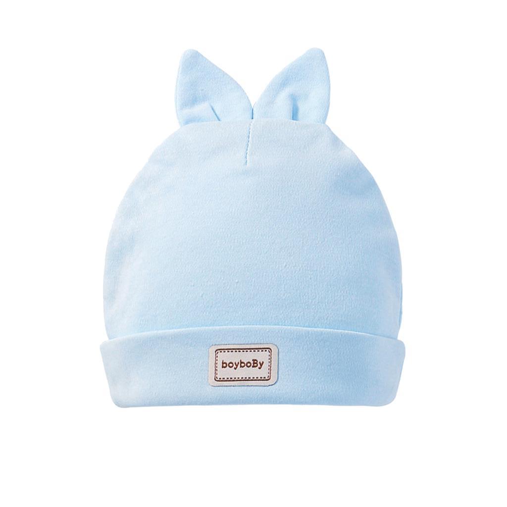 Lovely Boy Girl Sleep Hat Cap+Newborn Saliva Towel Triangle Head Scarf Blue