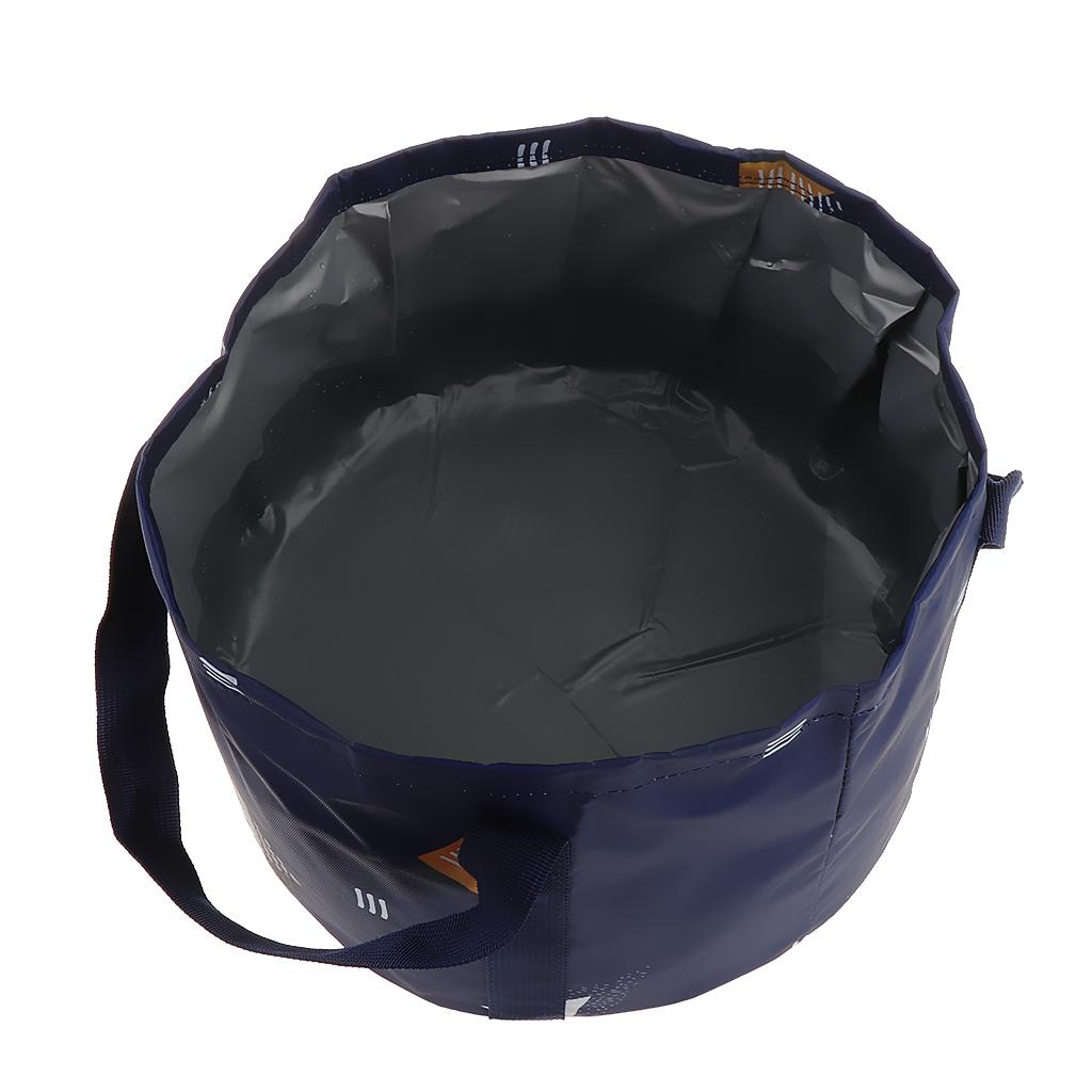 Portable Folding Washbasin Foot Basin Collapsible Dish Tub Bucket Dark Blue