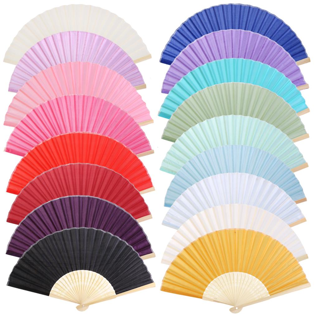 Chinese Folding Bamboo Fan Retro Hand Fan Wedding Favors - Royalblue