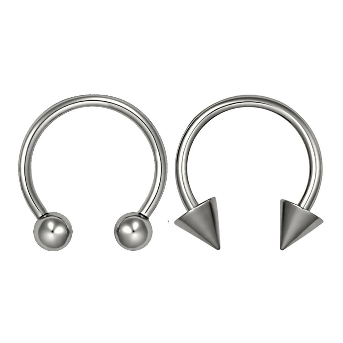 Fashion Stainless Steel Horseshoe Bar Lip Nose Septum Ear Rings Silver