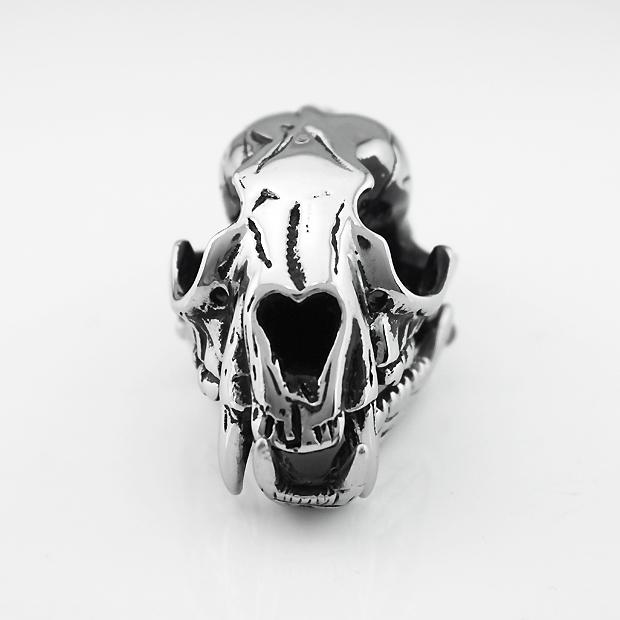 Fashion Mens Stainless Steel Silver Dinosaur Head Pendant Necklace Jewelry