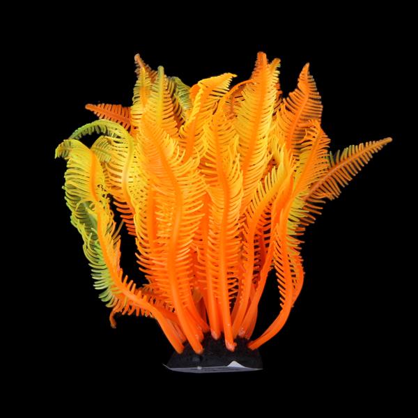 SH131S Artificial Fake Coral for Fish Tank Decor Orange + Yellow