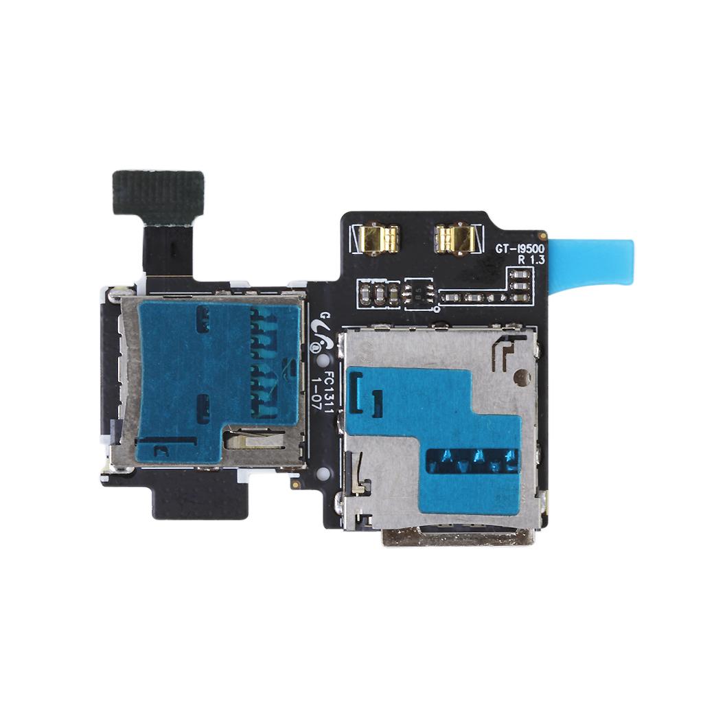 Micro SD Card Reader SIM Tray Holder Flex Cable for Samsung Galaxy S4 i9500
