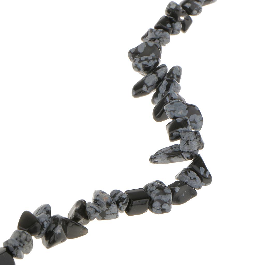 6-8mm Snowflake Obsidian Gemstone Beads Strand 34 Inch