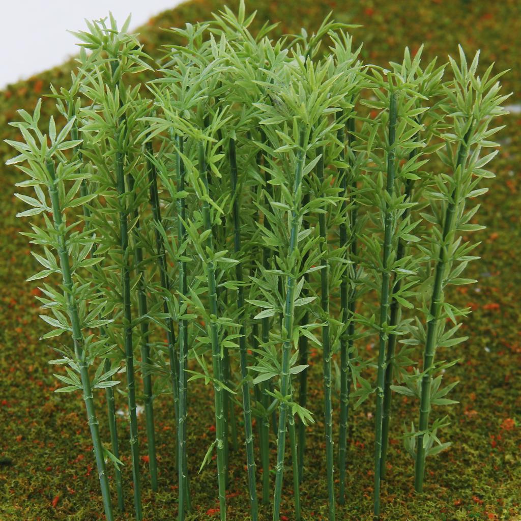 100Pcs Plastic Model Bamboo Trees Green Scale 1:75
