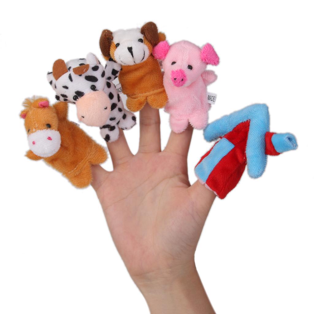 Set Marionnette à doigt Animales Peluche Doudoune Jouet Enfant Bébé Cadeau 