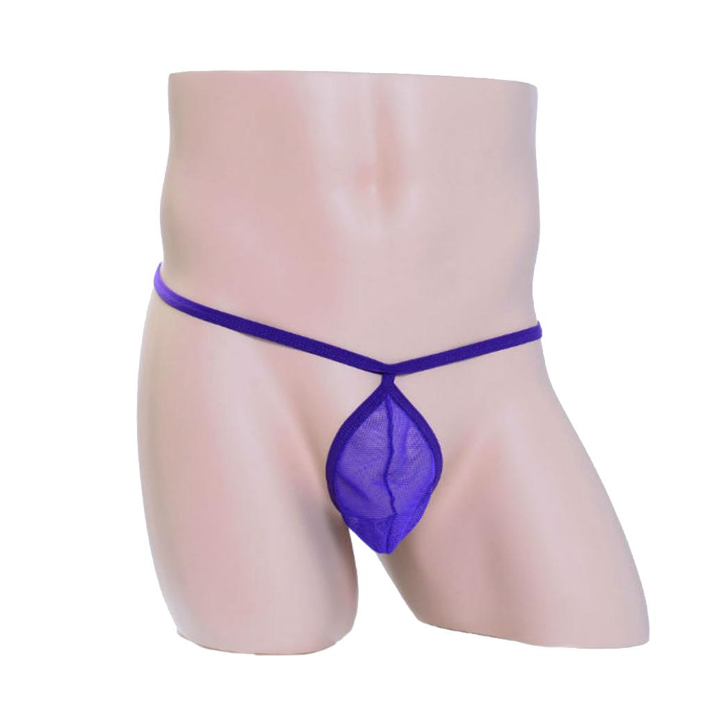 Fashion Sexy Men's Purple Pouch Underwear Thongs