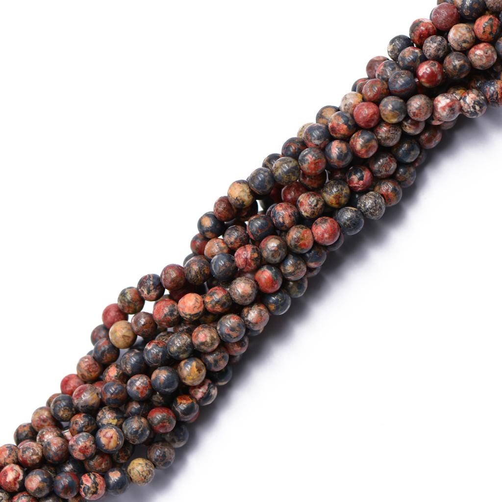 4mm Red Leopardskin Jasper Jewelry Making round beads strand 15"
