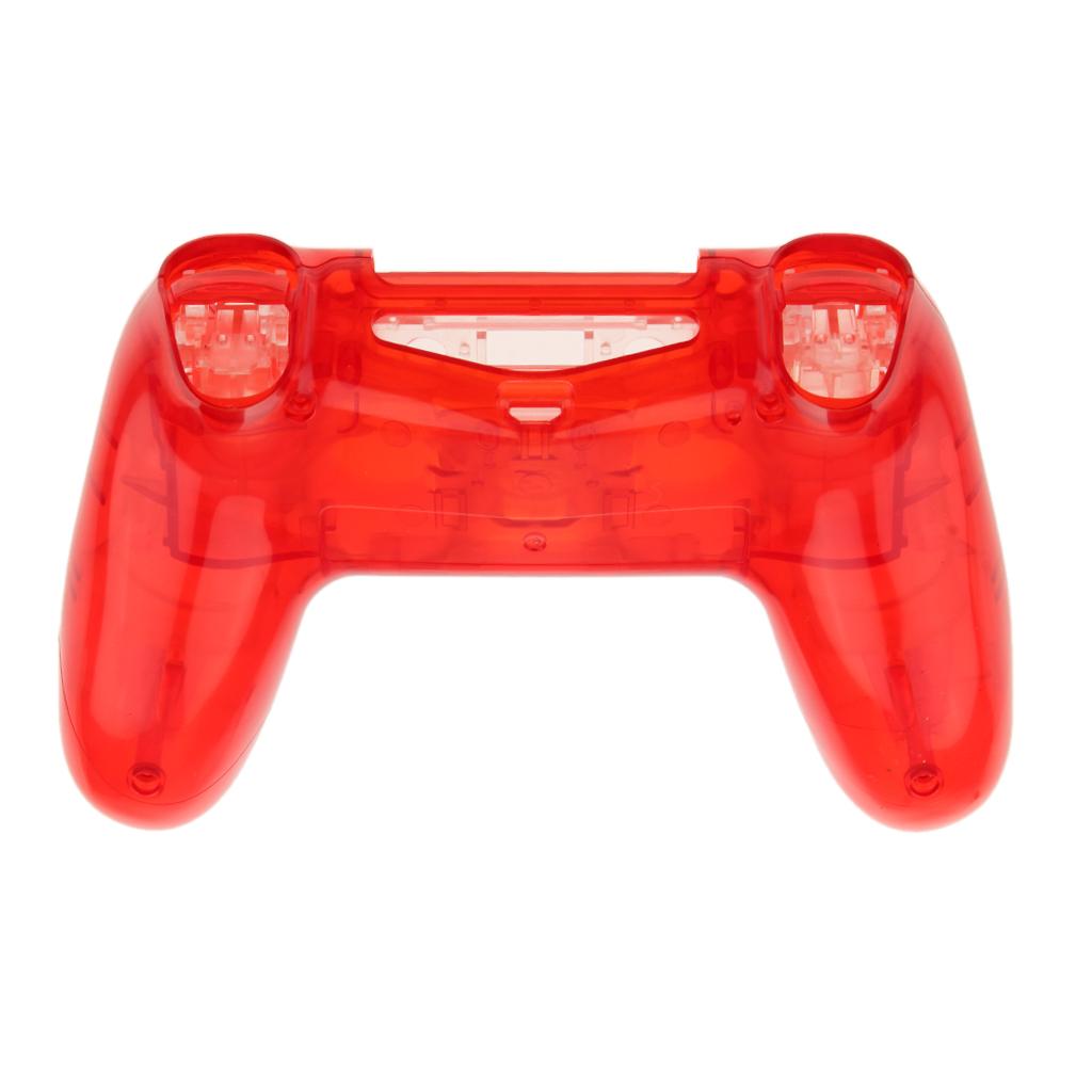 Clear Red Full Shell Mod Kit Replacement for PS4 Controller
